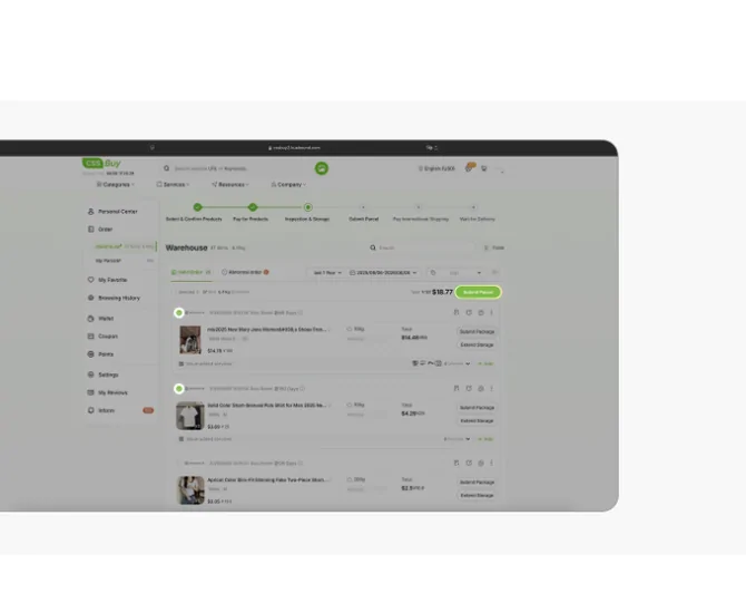 Submit For Delivery step with the My Intl Order screen on the right