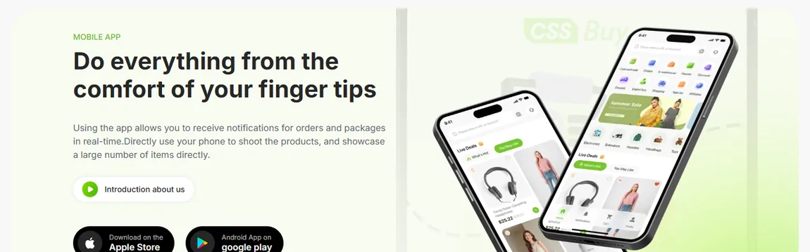Mobile app band: do everything from your fingertips, App Store and Google Play badges with phone mockups