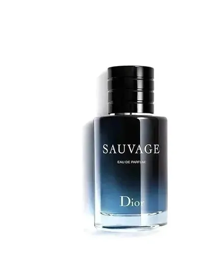 Deep blue gradient cologne bottle, studio lit
